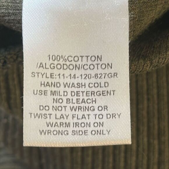 Stetson Country Western Quarter Zip Green Sweater Elbow Pads size L Large - Picture 8 of 9